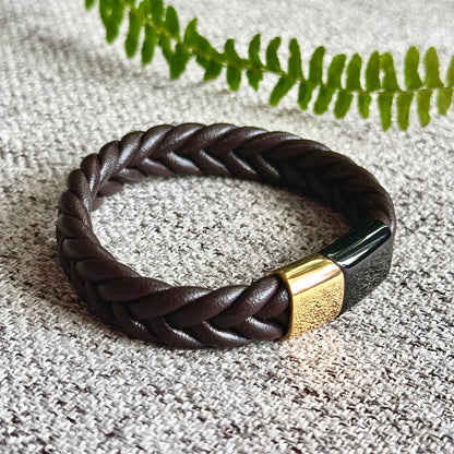 Premium 100% Leather Bracelet with Magnetic Lock