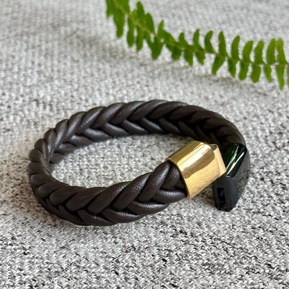 Premium 100% Leather Bracelet with Magnetic Lock