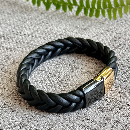 Premium 100% Leather Bracelet with Magnetic Lock