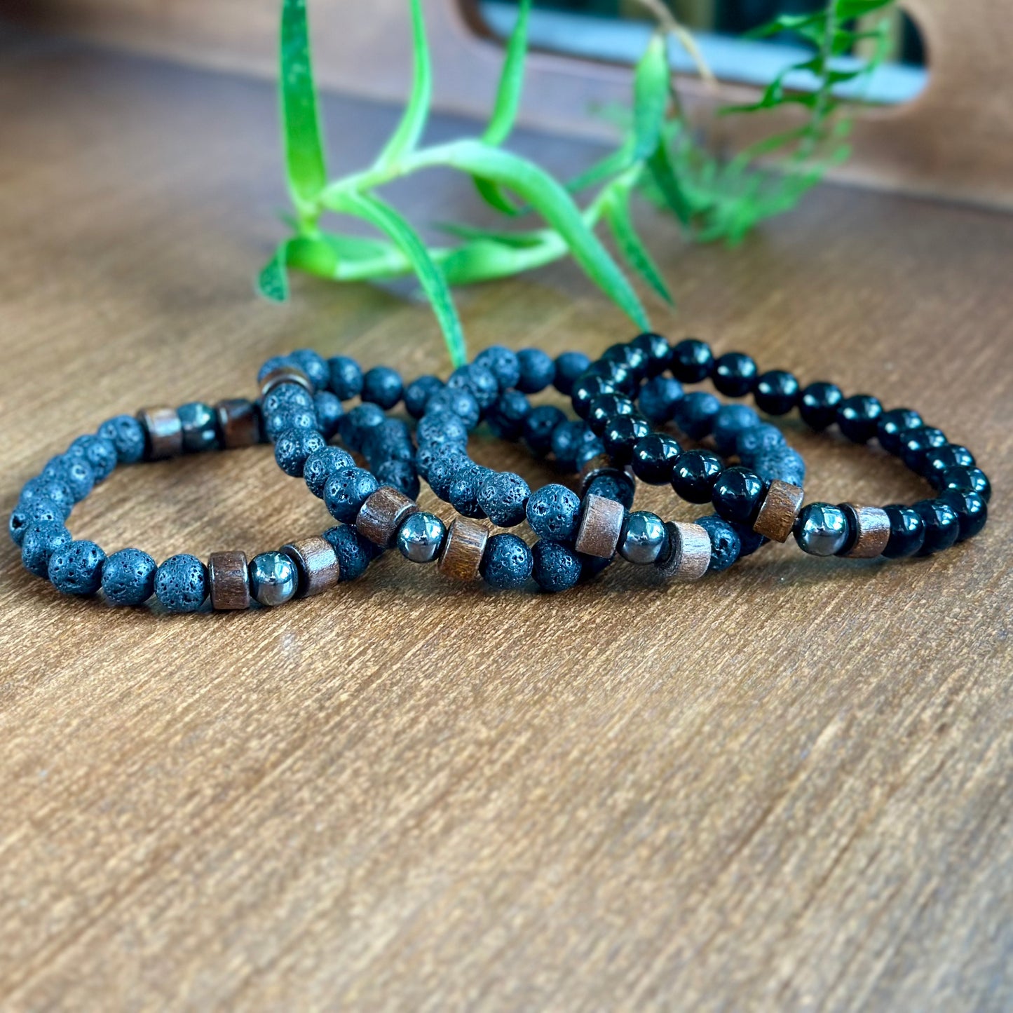 Volcanic Stone Bracelet Set of Four