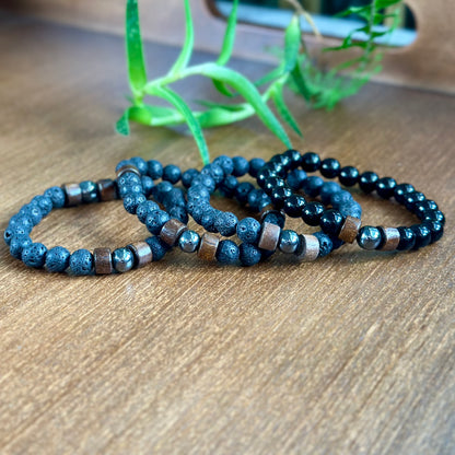 Volcanic Stone Bracelet Set of Four